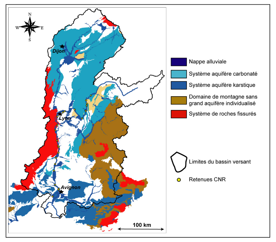 Carte des formations aquifères du bassin versant